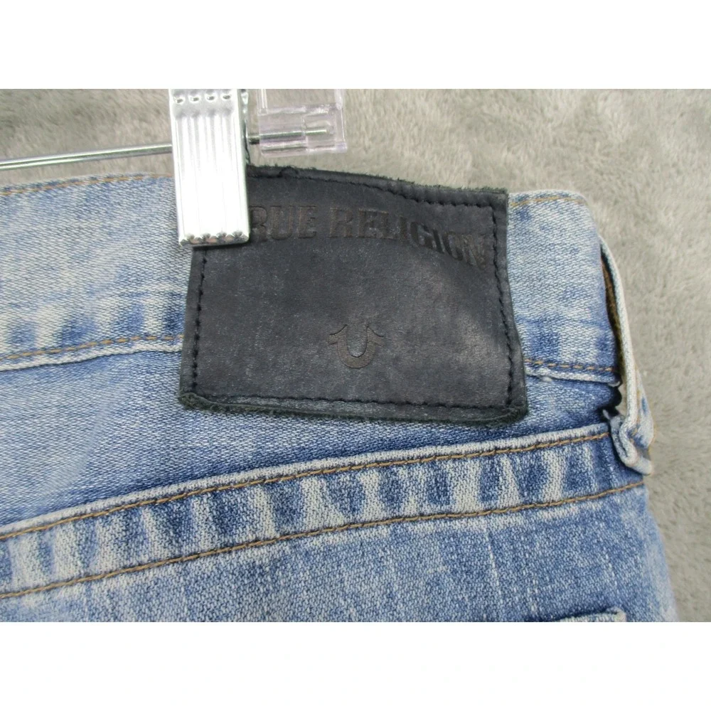True Religion Jeans Mens 36 Geno Ojai Escape Dragon Embroidered Distressed‎ Blue